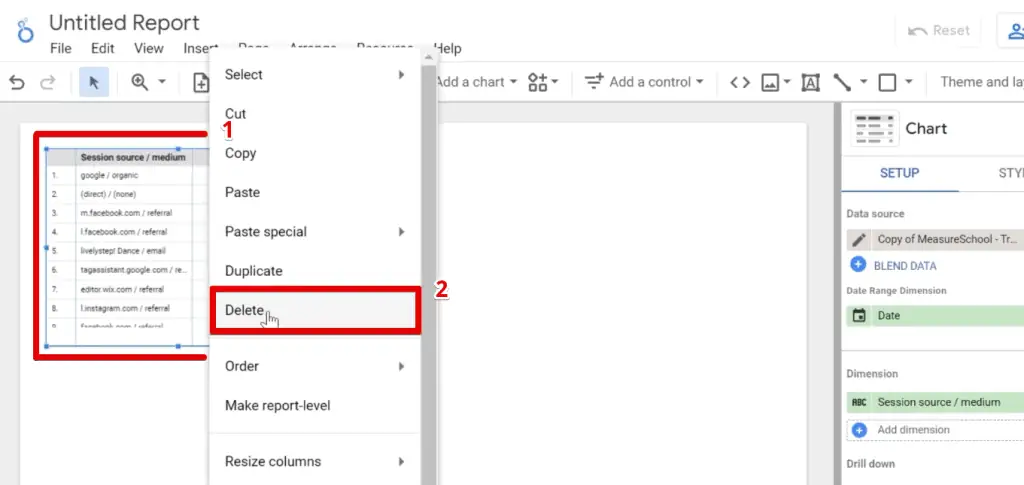 Deleting the default table