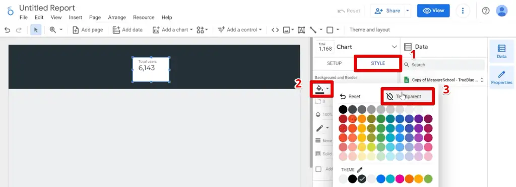 Removing the background color of the scorecard