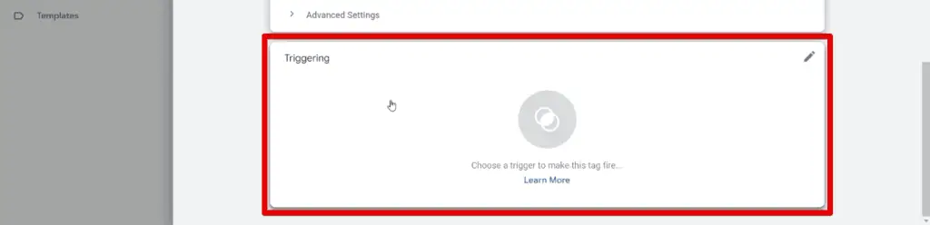 Selecting a trigger for the event tag