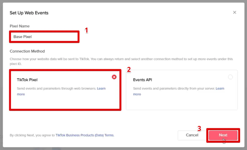TikTok Pixel setup configuration