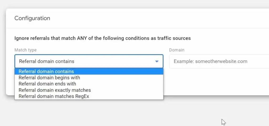 Unwanted referrals match types