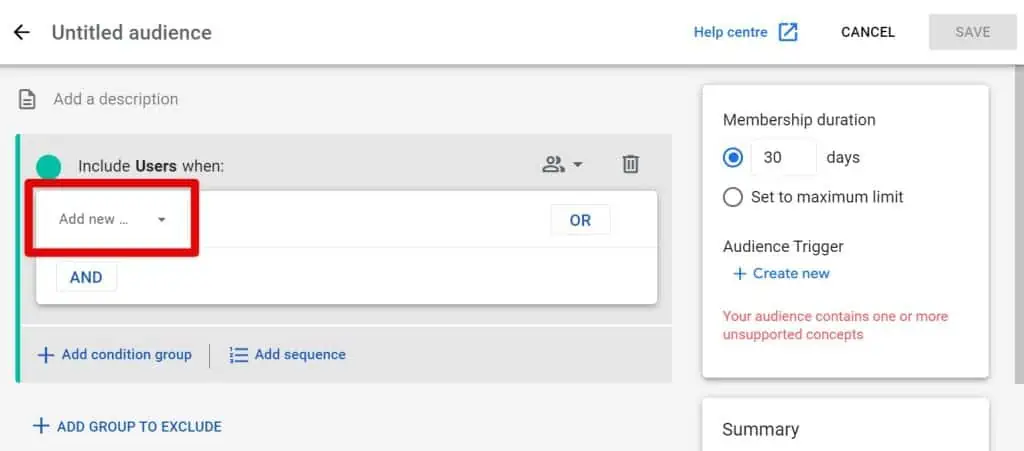 Adding a new condition