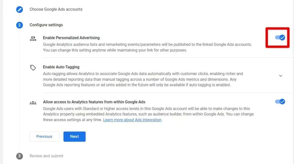 Configuring settings for product linking