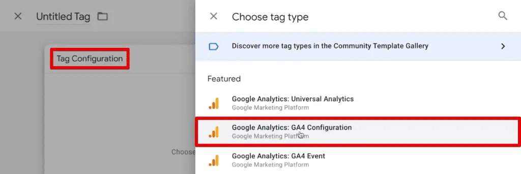 Creating a GA4 configuration tag