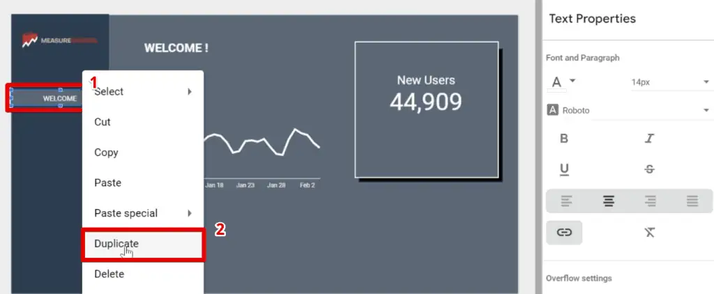 Creating a copy of the navigation button