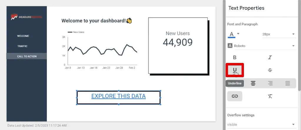 Disabling the underline formatting