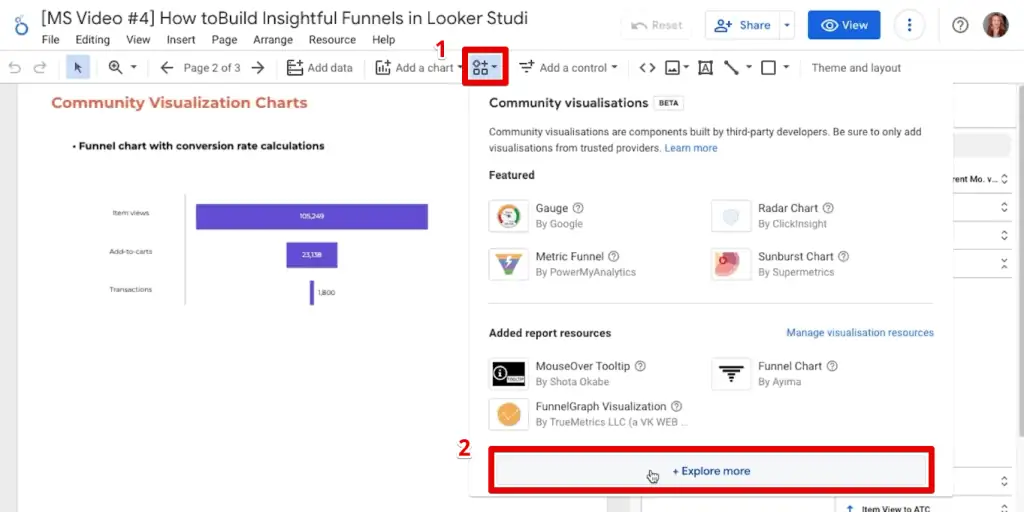 Exploring the community visualizations and components