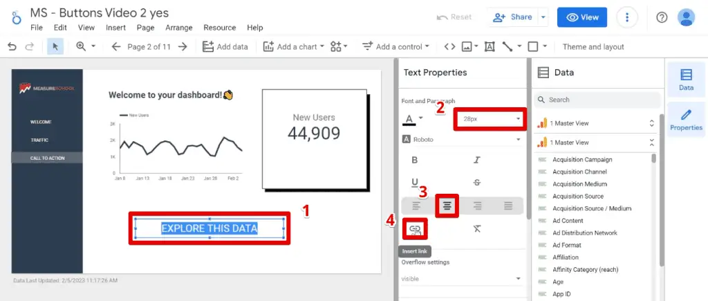 Formatting the basic button
