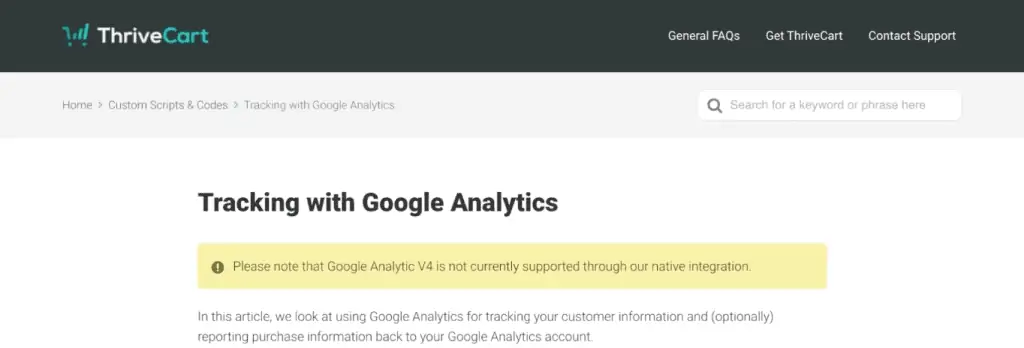 GA4 being unsupported through native integration