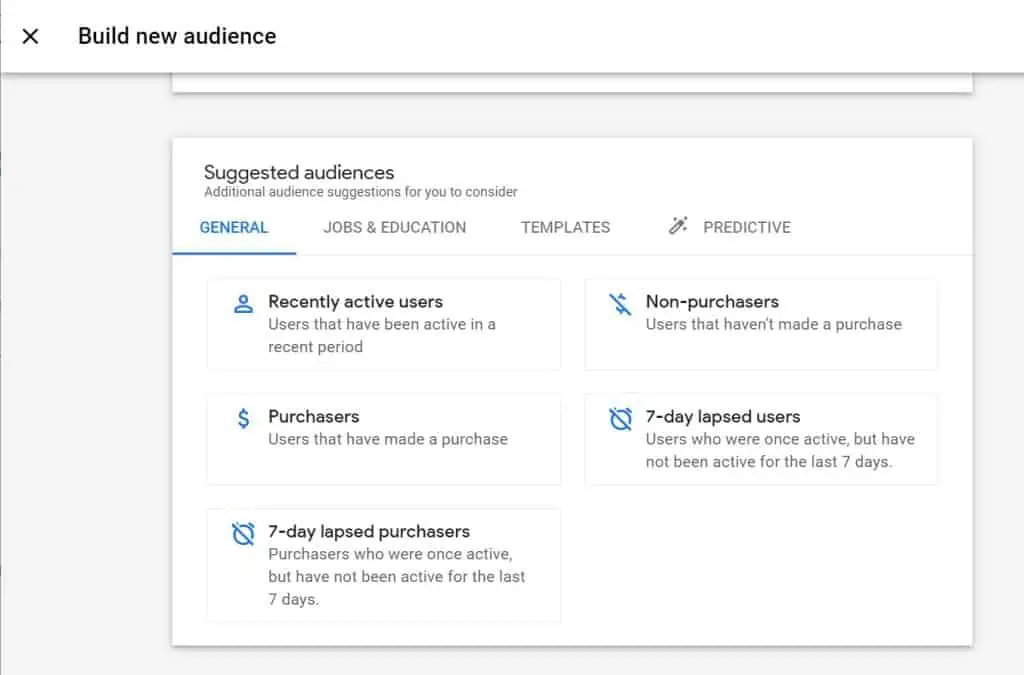 General audiences in GA4