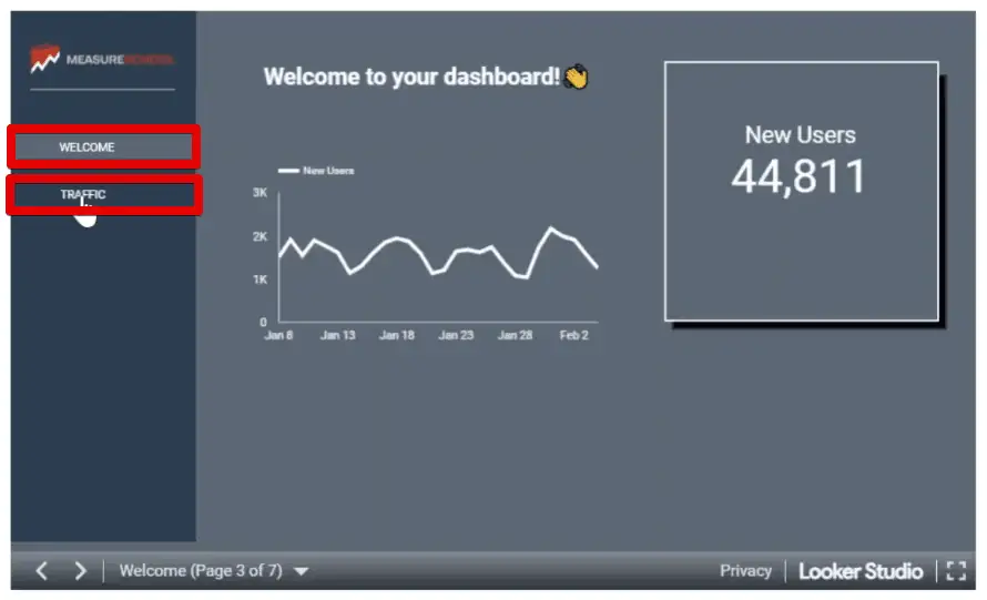 Navigation buttons in a dedicated pane