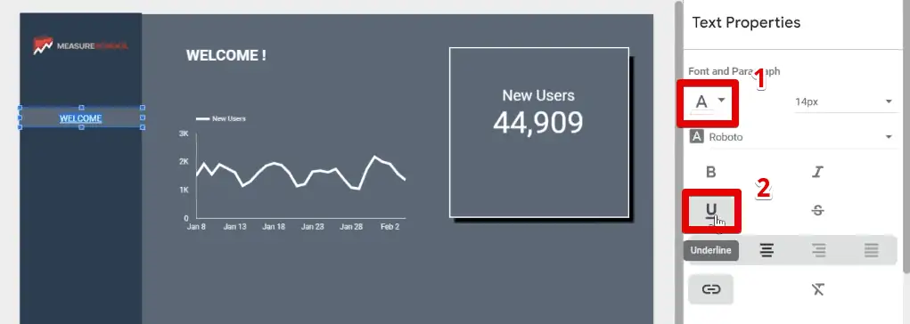 Reformatting the navigation button after a link was inserted