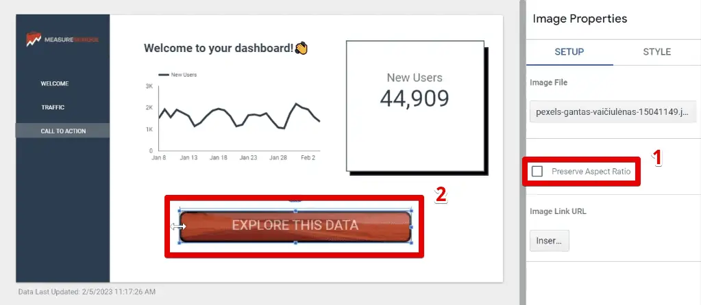 Resizing the image to the same size as the button