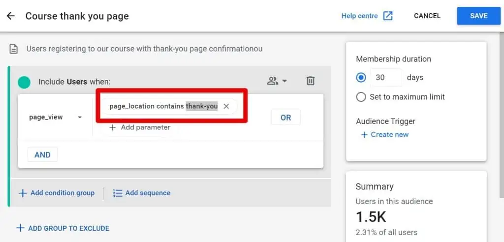 Result for thank-you page audience illustration