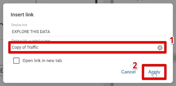 Selecting the link for the basic button