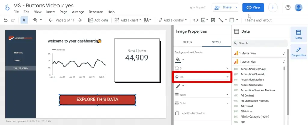 Setting the opacity of the image to zero