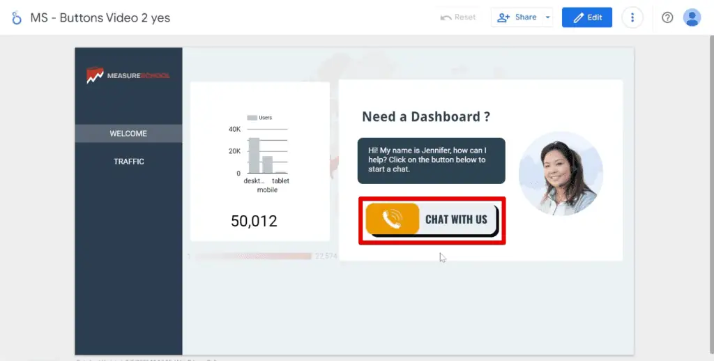 The custom button to be recreated