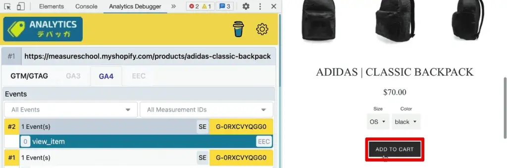 Adding a product to the cart