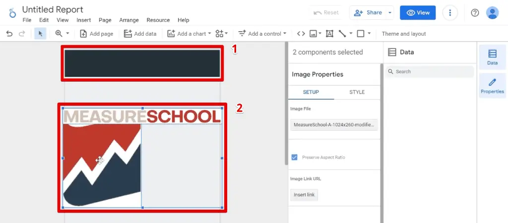Adding a rectangle and logos to the dashboard