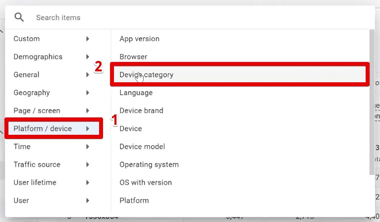 Adding device category as a secondary dimension