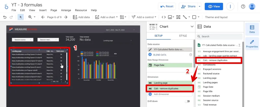 Adding the calculated field to the chart