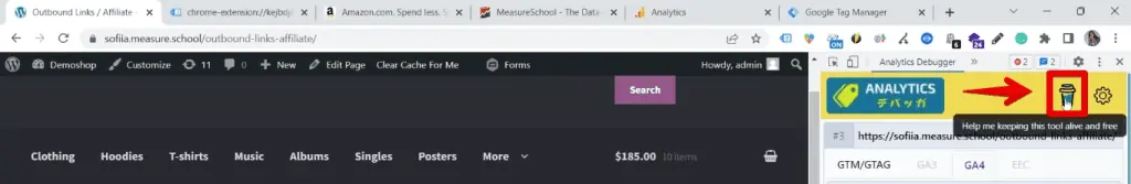 Coffee cup icon for supporting the author