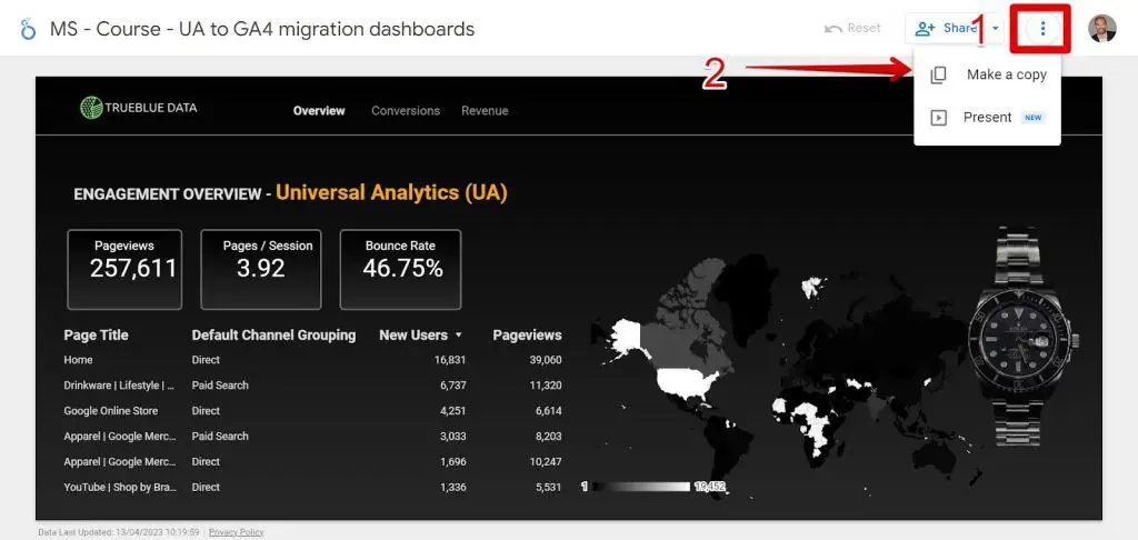 Copying a shared report