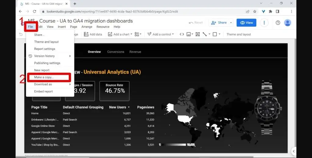 Copying an owned report