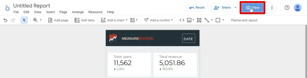 Entering the view mode