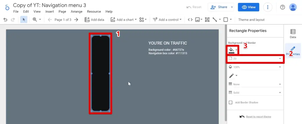 Formatting the navigation menu
