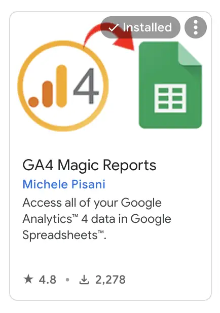 GA4 Magic Reports add-on in Google Workspace