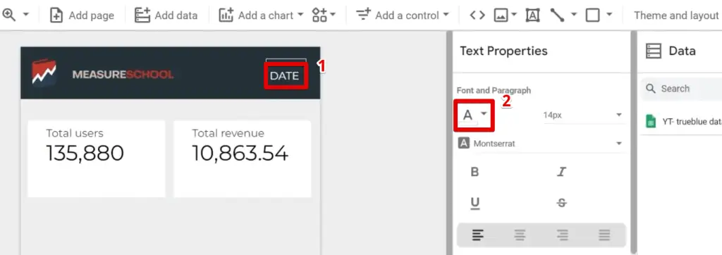 Inserting a date label