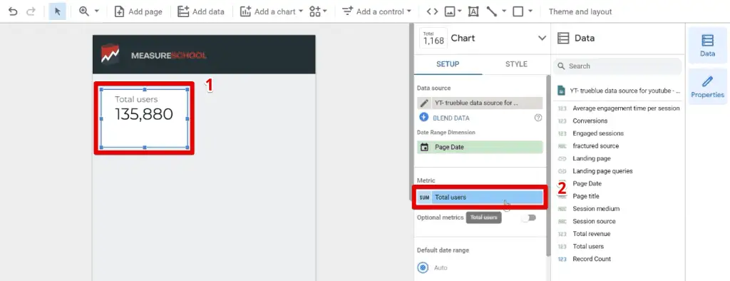 Inserting a total users scorecard