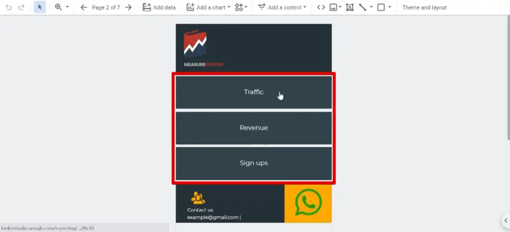 Navigation menus in Looker Studio