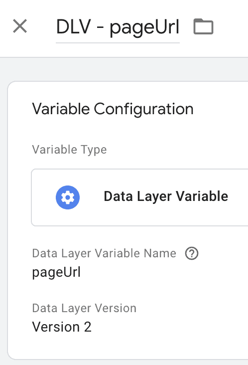 Page Url data layer variable in GTM