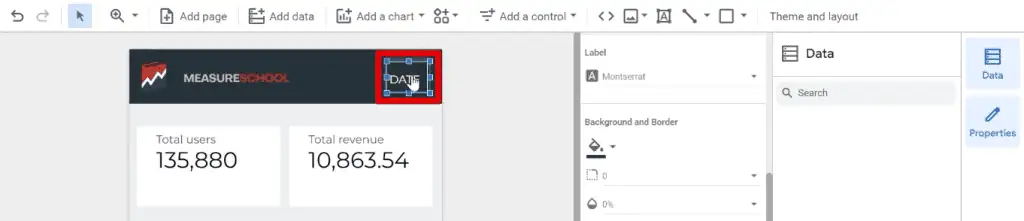 Positioning the date range control