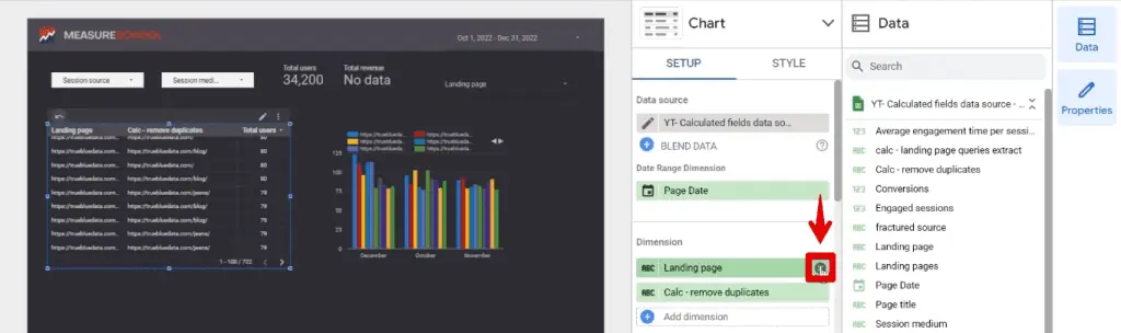 Removing the landing page dimension