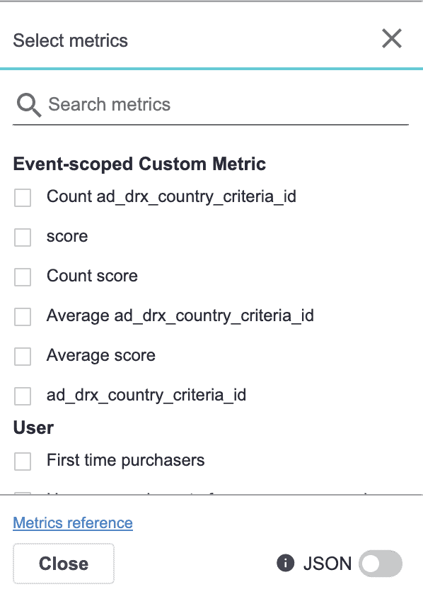 Reporting for Google Analytics 4 add-on with metrics options