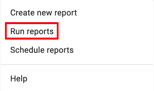 Run reports prompt for GA4 magic reports under the extensions menu