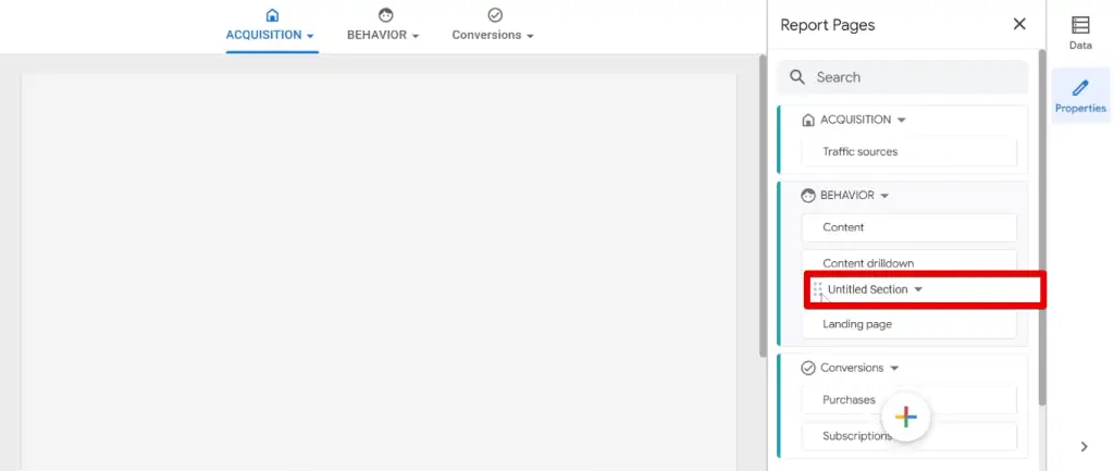 Sorting elements into sections