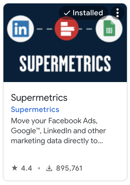Supermetrics add-on in Google Workspace