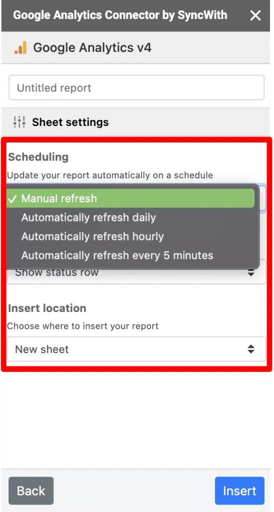 Syncwith add-on scheduling interface