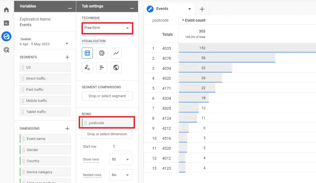A simple report with custom parameters data