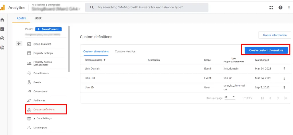 Adding Custom Definitions to GA4