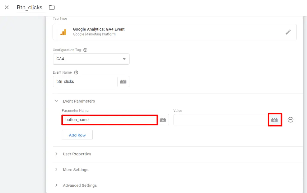 Adding custom parameter of the event