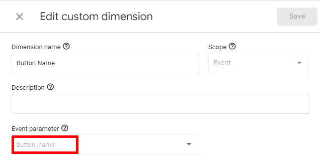 Adding event parameter name to GA4