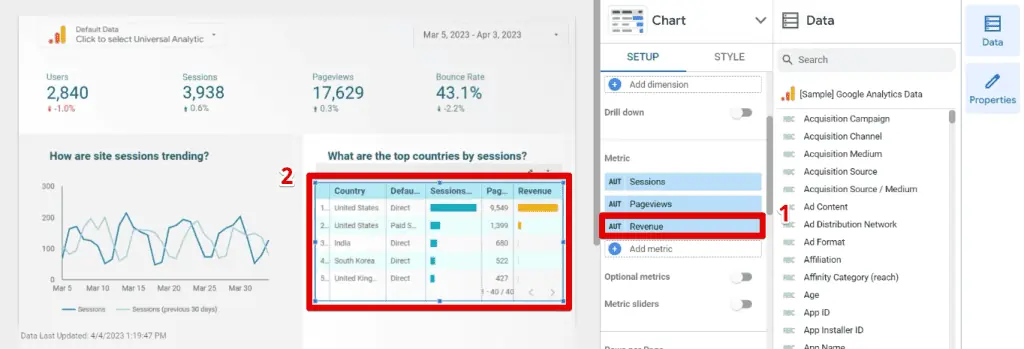 Adding revenue overcrowding the table