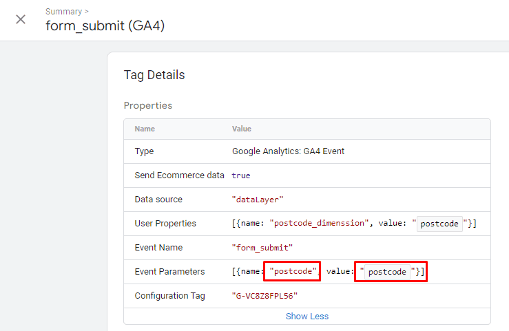 Checking the parameter displays within Debug view
