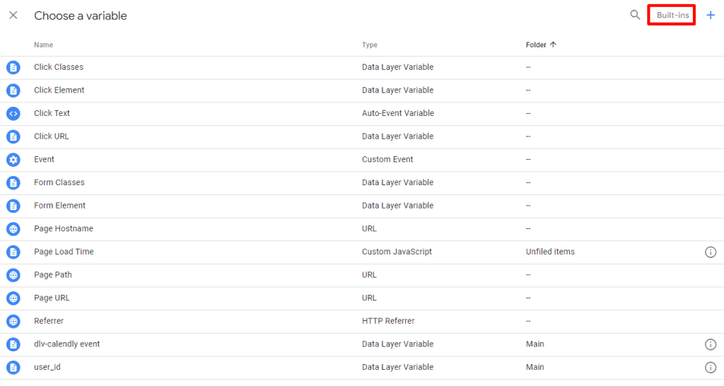 Choosing a variable among built-ins