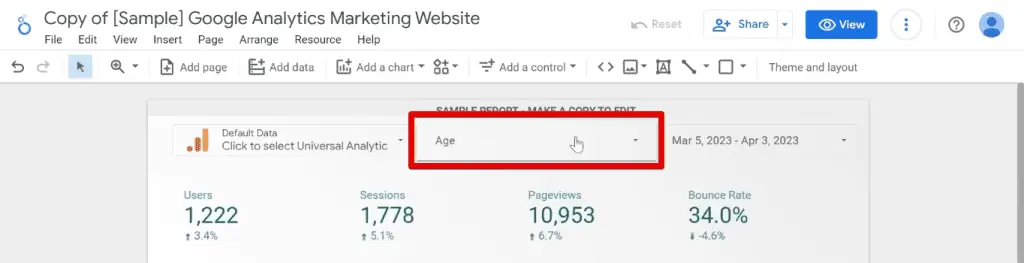 Deleting the age data control